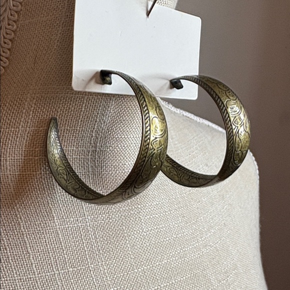 Boho Patterned Hoop Earrings - Picture 3 of 5